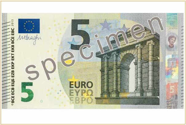 Mise en circulation le 2 mai 2013 du nouveau billet de 5 euros