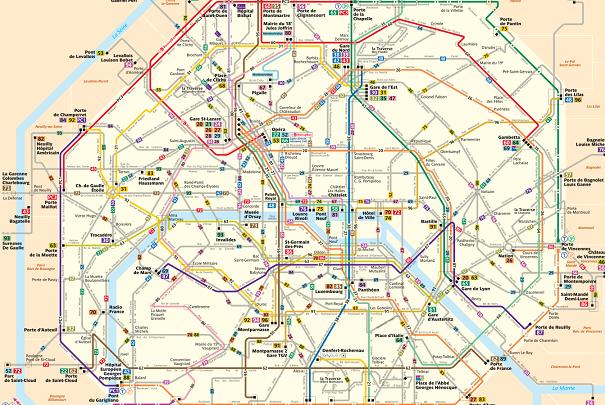 Lignes de bus du réseau parisien