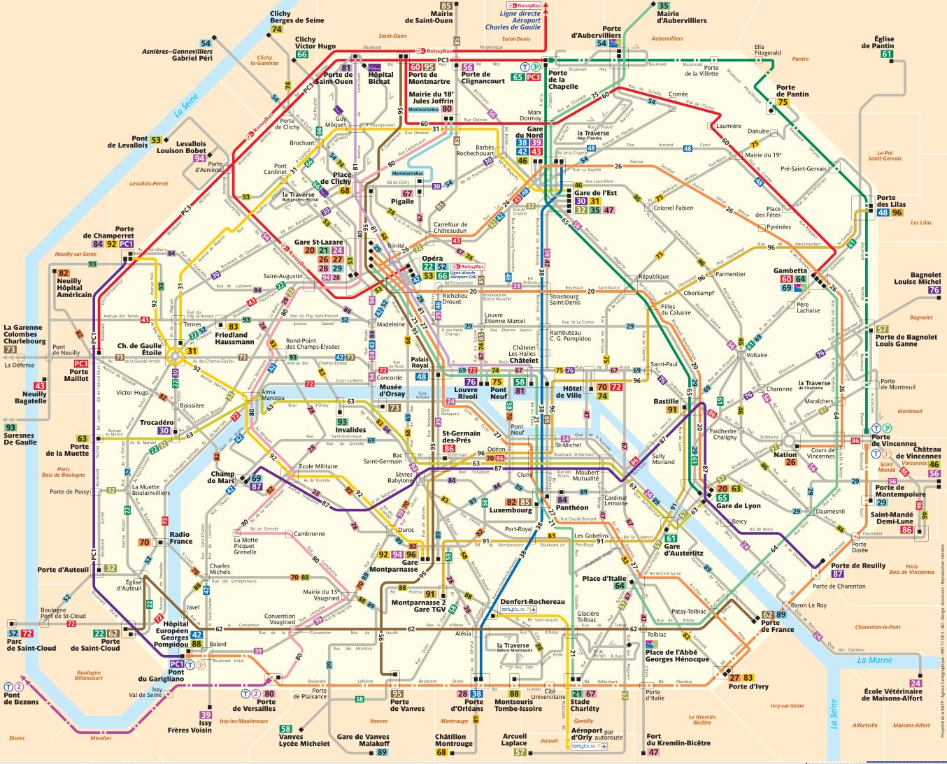 Lignes de bus du rÃ©seau parisien