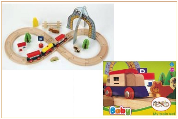 Rappel de trains en bois de marque Baby vendus chez Carrefour